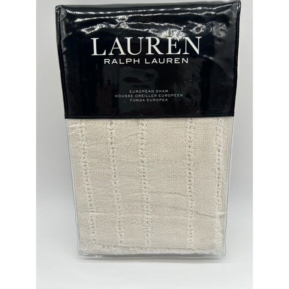Lauren Ralph Lauren Callen EURO SHAM Cream 26" x 26" Open Weave $135 NWT. - Picture 5 of 12